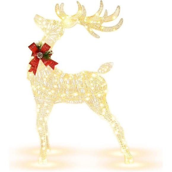 Lighted Christmas Reindeer, 4.4 FT Outdoor Yard Christmas Decorations - Picture 1 of 7
